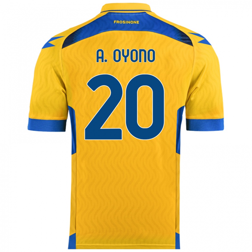 Niño Camiseta Anthony Oyono #20 Amarillo 1ª Equipación 2024/25 La Camisa Argentina