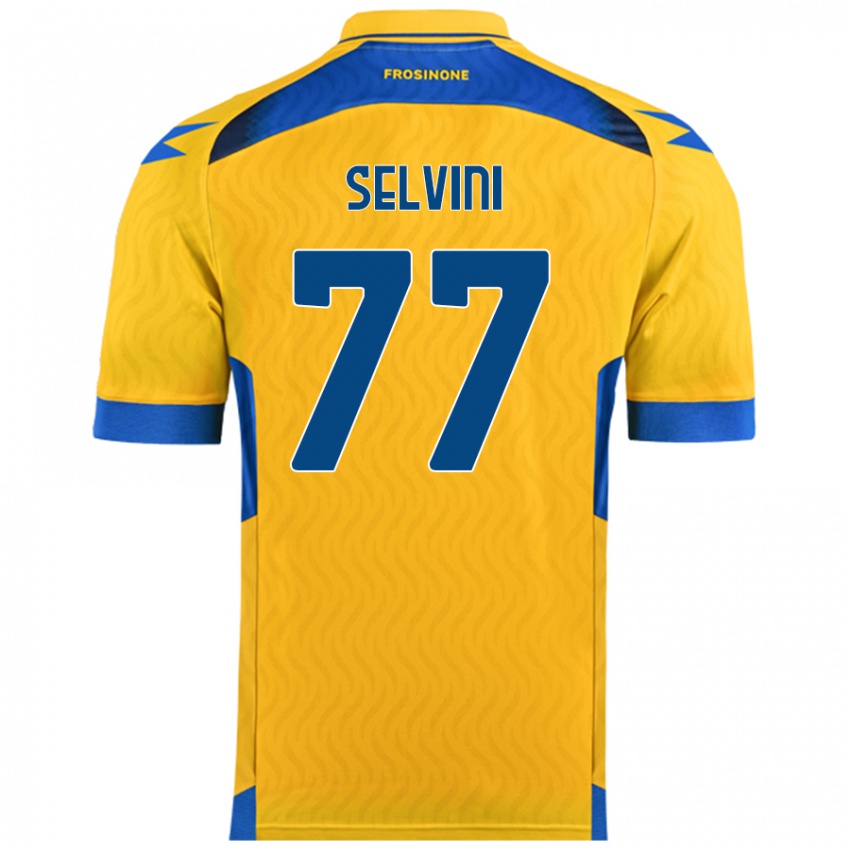 Niño Camiseta Alessandro Selvini #77 Amarillo 1ª Equipación 2024/25 La Camisa Argentina