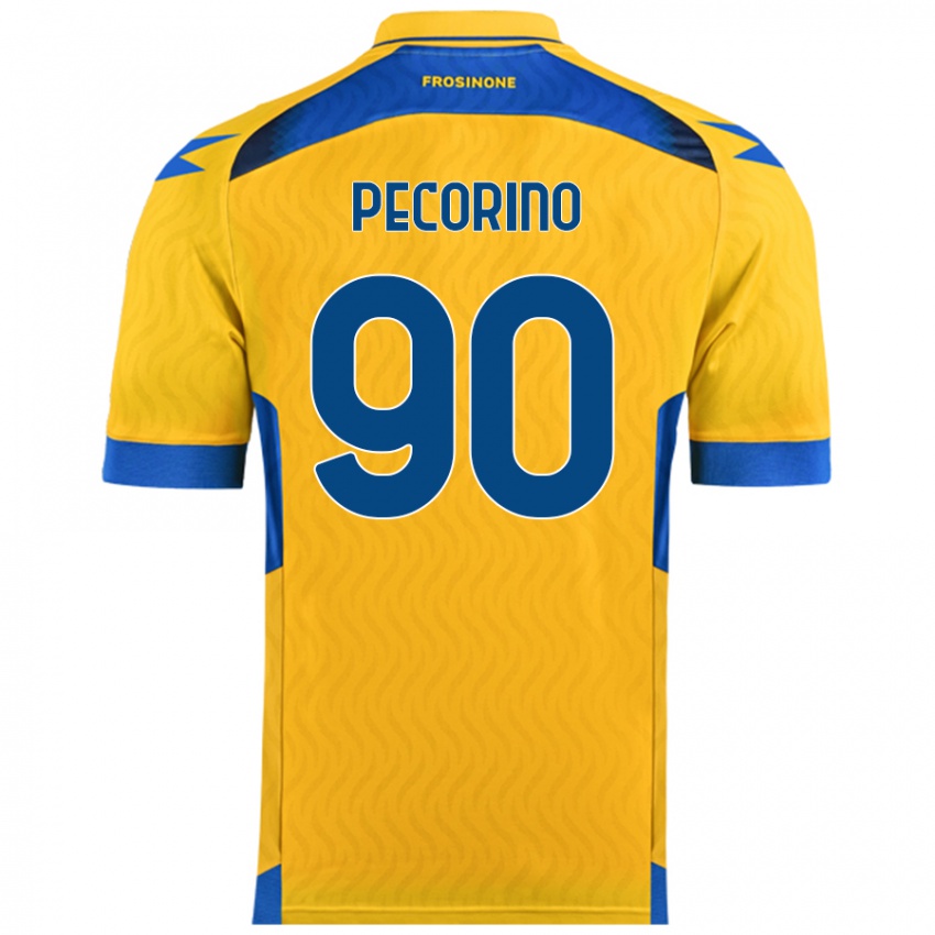 Niño Camiseta Emanuele Pecorino #90 Amarillo 1ª Equipación 2024/25 La Camisa Argentina