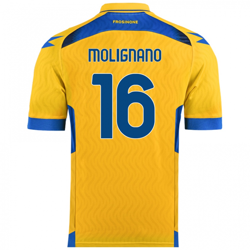 Niño Camiseta Gaetano Molignano #16 Amarillo 1ª Equipación 2024/25 La Camisa Argentina