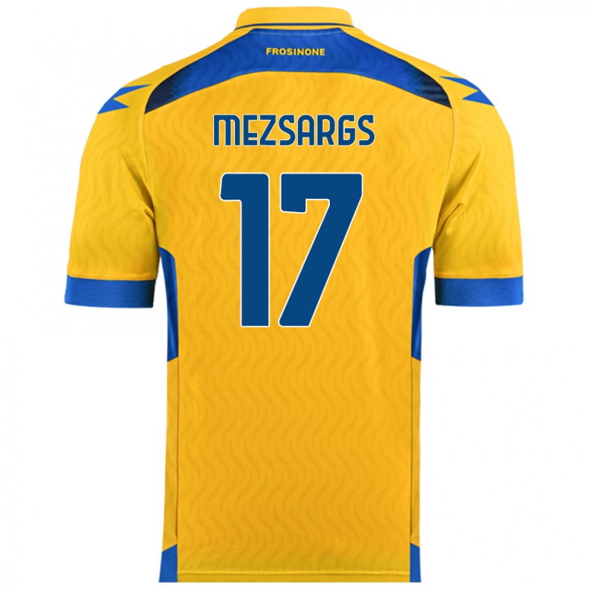 Niño Camiseta Kristians Mezsargs #17 Amarillo 1ª Equipación 2024/25 La Camisa Argentina