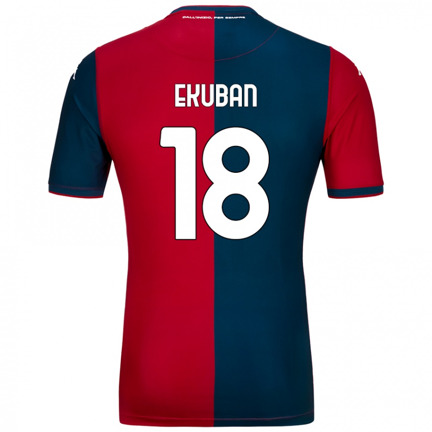 Niño Camiseta Caleb Ekuban #18 Rojo Azul Oscuro 1ª Equipación 2024/25 La Camisa Argentina