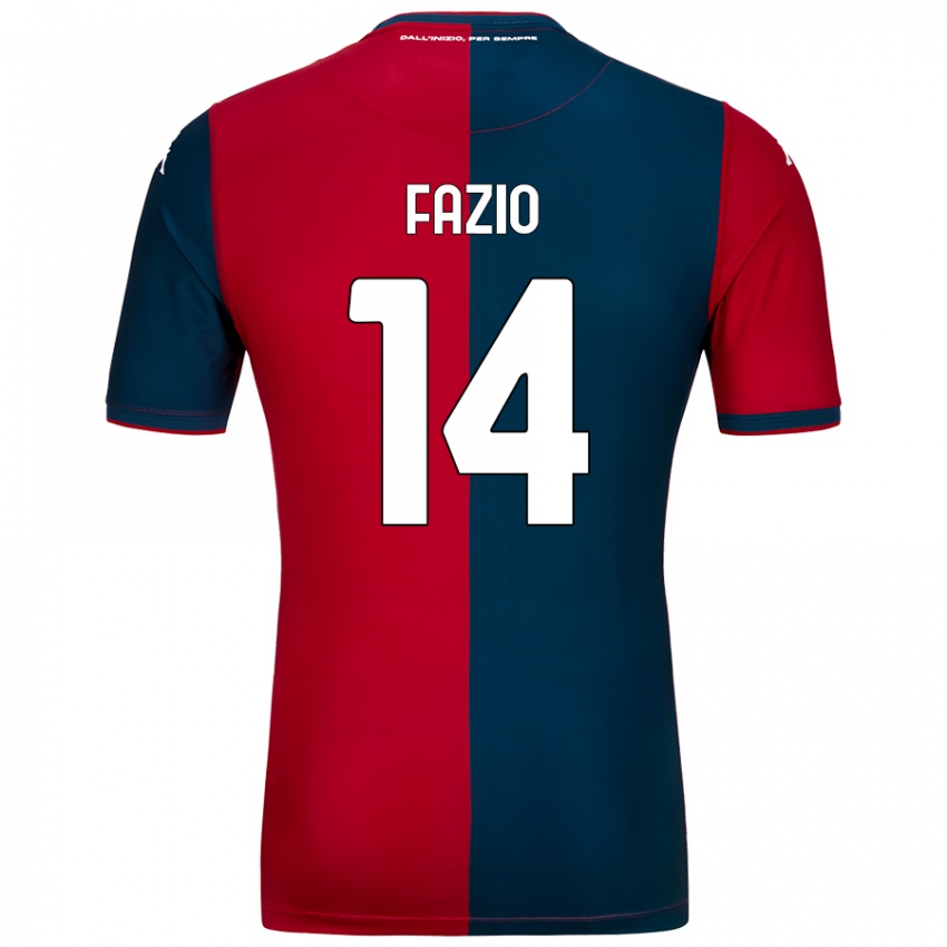 Niño Camiseta Tommaso Fazio #14 Rojo Azul Oscuro 1ª Equipación 2024/25 La Camisa Argentina