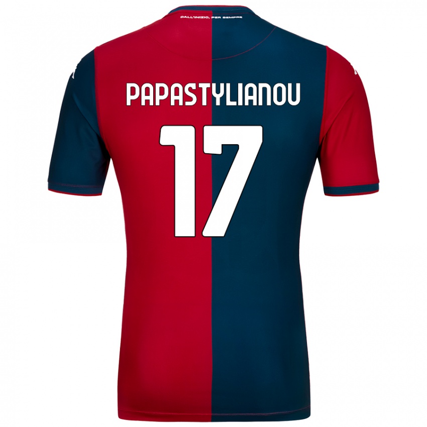 Niño Camiseta Lysandros Andreas Papastylianou #17 Rojo Azul Oscuro 1ª Equipación 2024/25 La Camisa Argentina