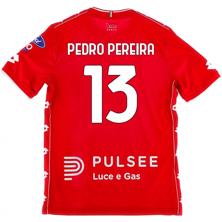 Niño Camiseta Pedro Pereira #13 Rojo Blanco 1ª Equipación 2024/25 La Camisa Argentina