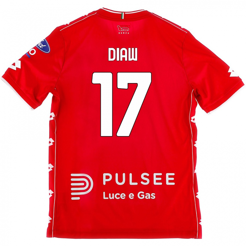 Niño Camiseta Davide Diaw #17 Rojo Blanco 1ª Equipación 2024/25 La Camisa Argentina