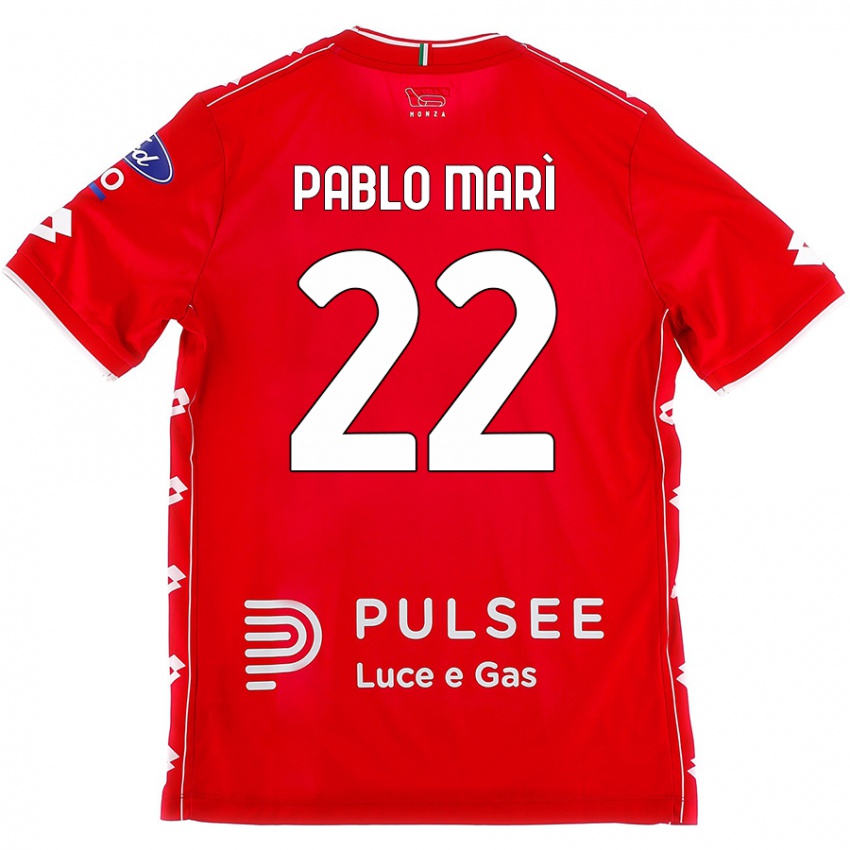 Niño Camiseta Pablo Marí #22 Rojo Blanco 1ª Equipación 2024/25 La Camisa Argentina