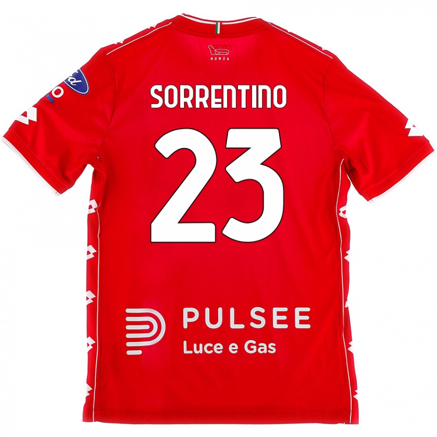 Niño Camiseta Alessandro Sorrentino #23 Rojo Blanco 1ª Equipación 2024/25 La Camisa Argentina