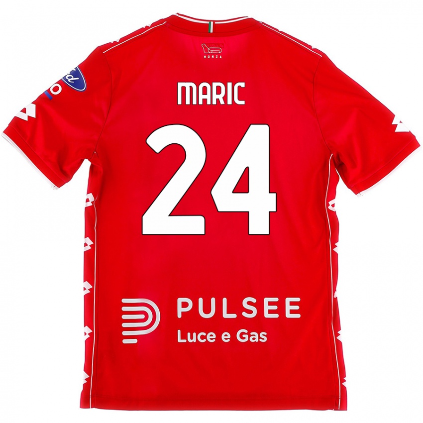 Niño Camiseta Mirko Maric #24 Rojo Blanco 1ª Equipación 2024/25 La Camisa Argentina