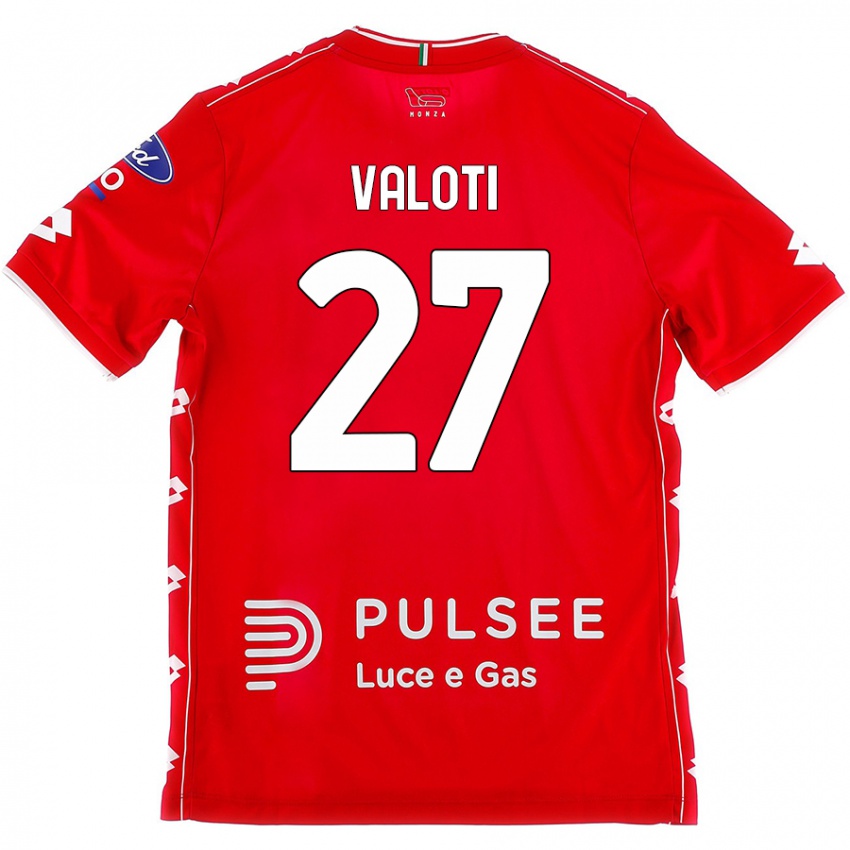 Niño Camiseta Mattia Valoti #27 Rojo Blanco 1ª Equipación 2024/25 La Camisa Argentina