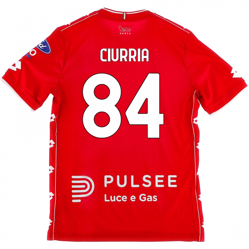 Niño Camiseta Patrick Ciurria #84 Rojo Blanco 1ª Equipación 2024/25 La Camisa Argentina