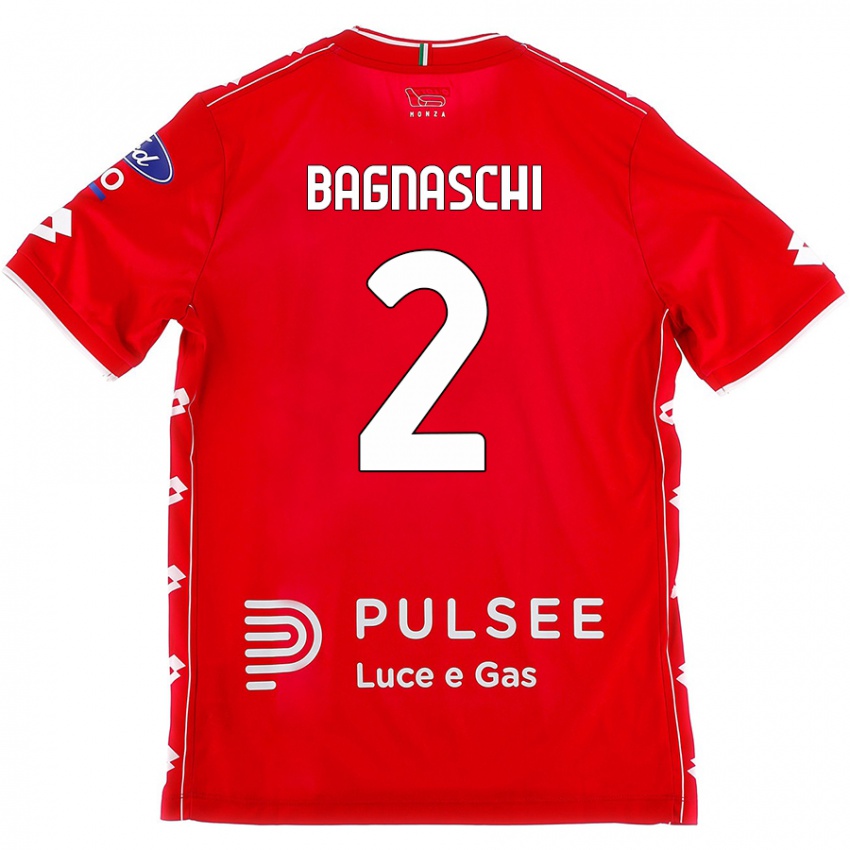 Niño Camiseta Alessandro Bagnaschi #2 Rojo Blanco 1ª Equipación 2024/25 La Camisa Argentina