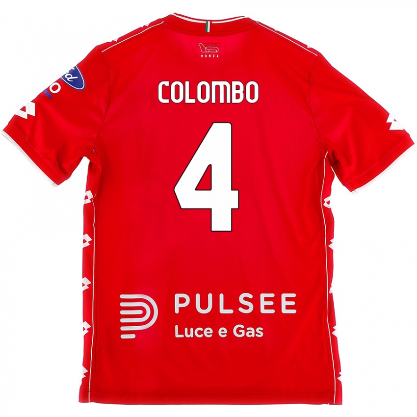 Niño Camiseta Leonardo Colombo #4 Rojo Blanco 1ª Equipación 2024/25 La Camisa Argentina