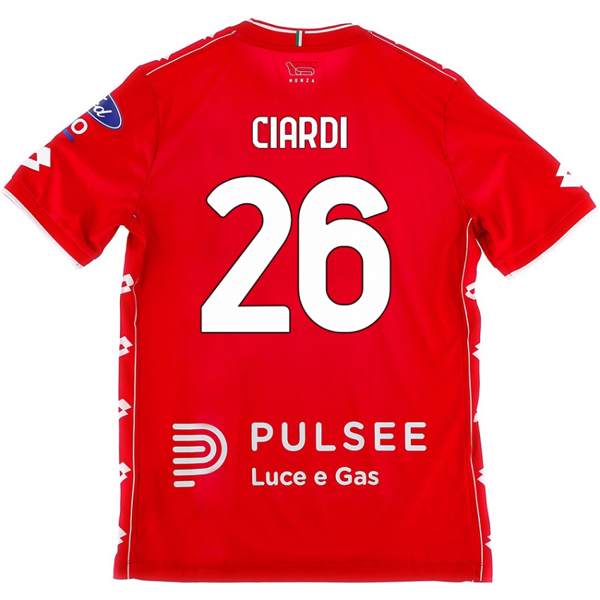 Niño Camiseta Tommaso Ciardi #26 Rojo Blanco 1ª Equipación 2024/25 La Camisa Argentina