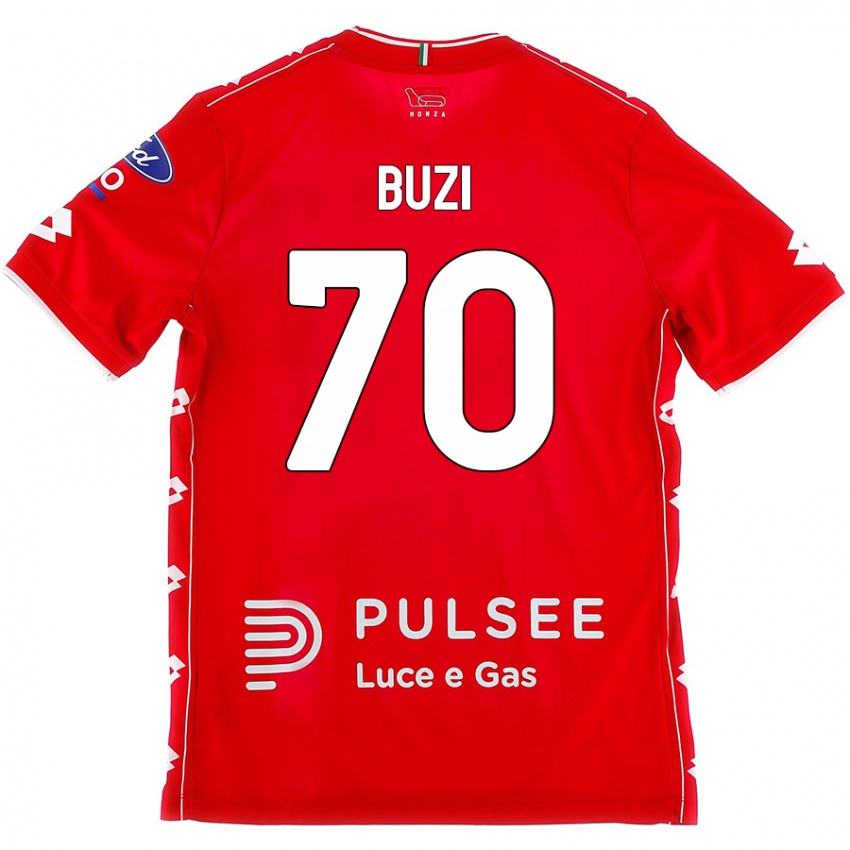 Niño Camiseta Luis Buzi #70 Rojo Blanco 1ª Equipación 2024/25 La Camisa Argentina