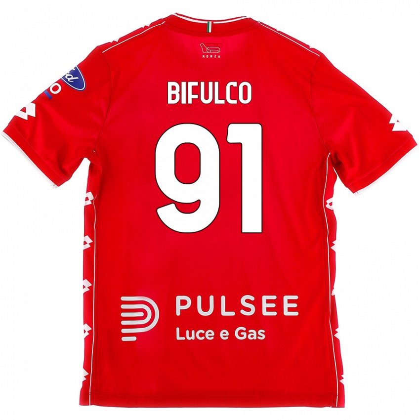 Niño Camiseta Davide Bifulco #91 Rojo Blanco 1ª Equipación 2024/25 La Camisa Argentina