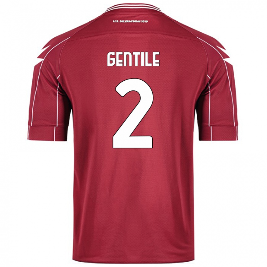 Niño Camiseta Davide Gentile #2 Borgoña 1ª Equipación 2024/25 La Camisa Argentina