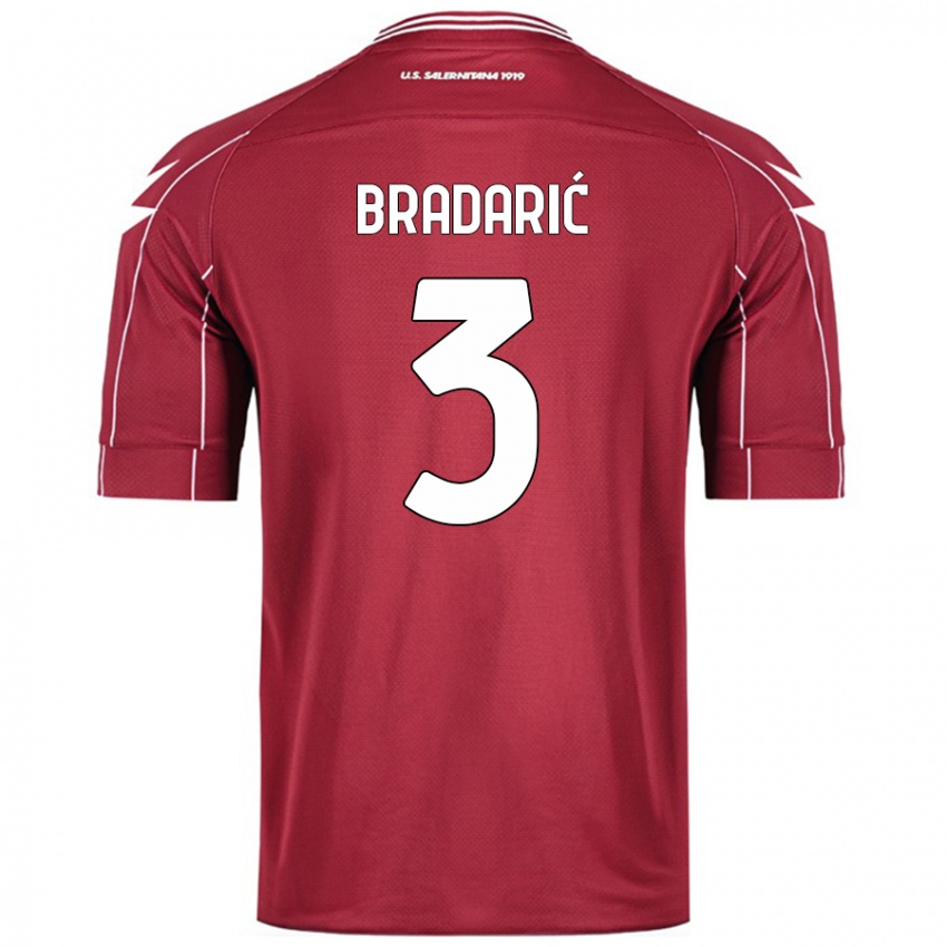 Niño Camiseta Domagoj Bradarić #3 Borgoña 1ª Equipación 2024/25 La Camisa Argentina