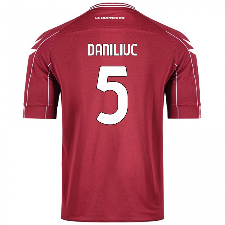 Niño Camiseta Flavius Daniliuc #5 Borgoña 1ª Equipación 2024/25 La Camisa Argentina