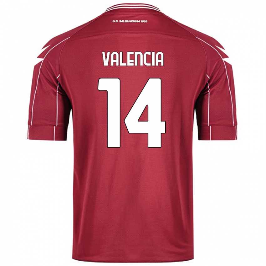 Niño Camiseta Diego Valencia #14 Borgoña 1ª Equipación 2024/25 La Camisa Argentina