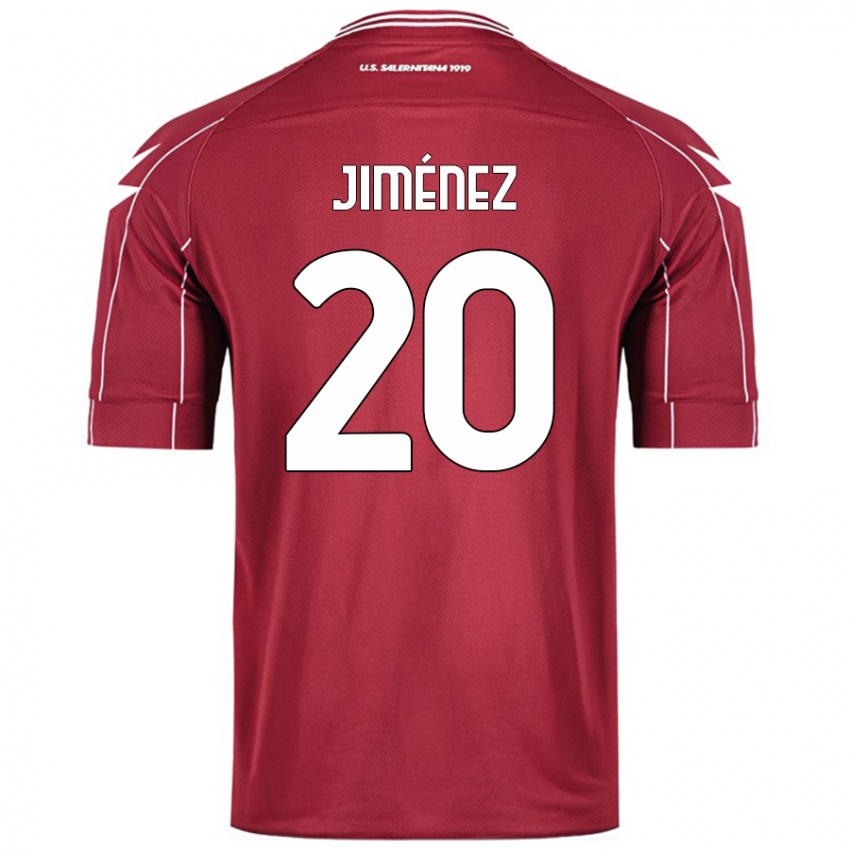 Niño Camiseta Kaleb Jiménez #20 Borgoña 1ª Equipación 2024/25 La Camisa Argentina