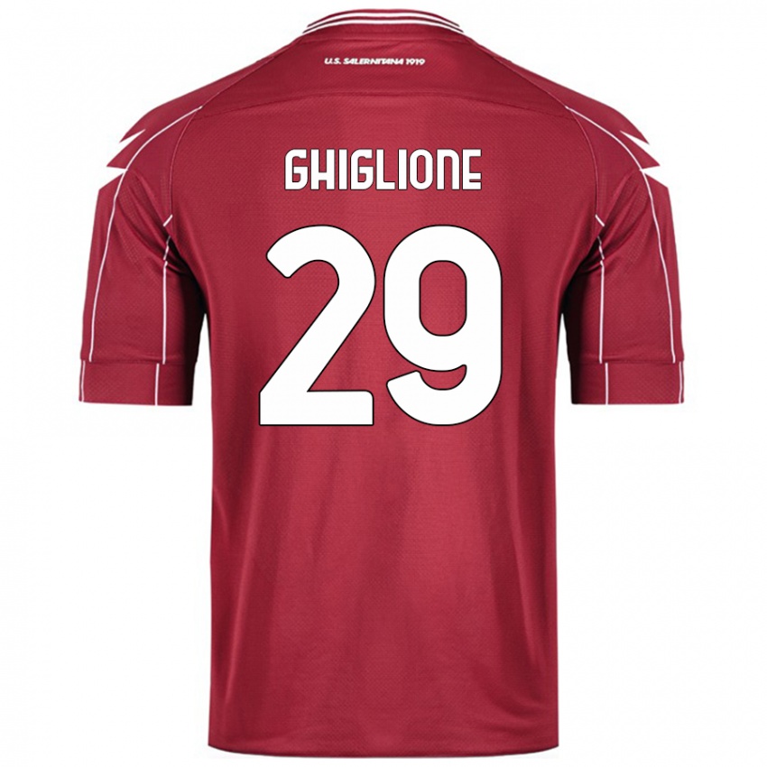 Niño Camiseta Paolo Ghiglione #29 Borgoña 1ª Equipación 2024/25 La Camisa Argentina