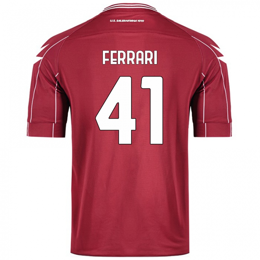 Niño Camiseta Tommaso Ferrari #41 Borgoña 1ª Equipación 2024/25 La Camisa Argentina