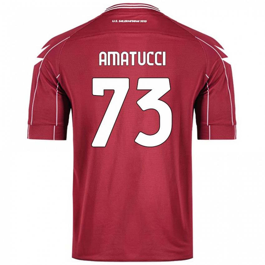 Niño Camiseta Lorenzo Amatucci #73 Borgoña 1ª Equipación 2024/25 La Camisa Argentina