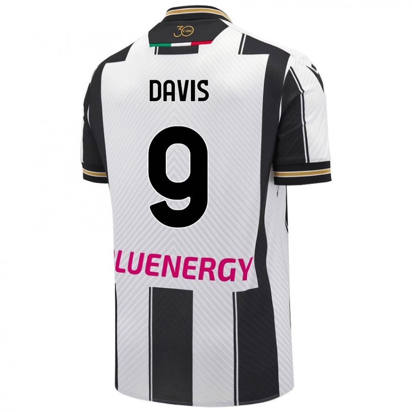 Niño Camiseta Keinan Davis #9 Blanco Negro 1ª Equipación 2024/25 La Camisa Argentina