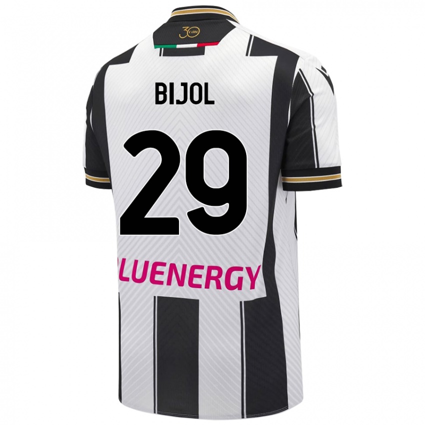 Niño Camiseta Jaka Bijol #29 Blanco Negro 1ª Equipación 2024/25 La Camisa Argentina