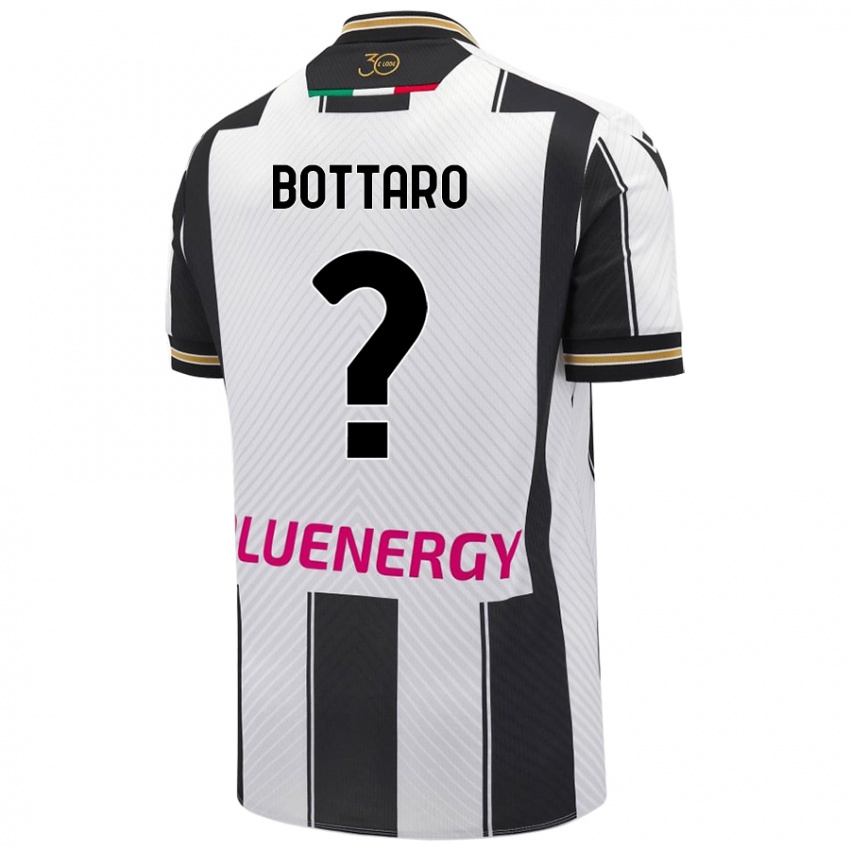 Niño Camiseta Leonardo Bottaro #0 Blanco Negro 1ª Equipación 2024/25 La Camisa Argentina