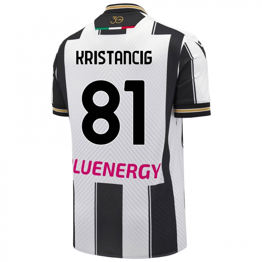 Niño Camiseta Luca Kristancig #81 Blanco Negro 1ª Equipación 2024/25 La Camisa Argentina