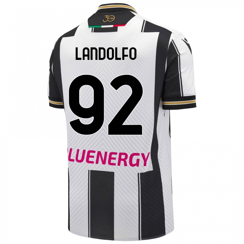 Niño Camiseta Tommaso Landolfo #92 Blanco Negro 1ª Equipación 2024/25 La Camisa Argentina