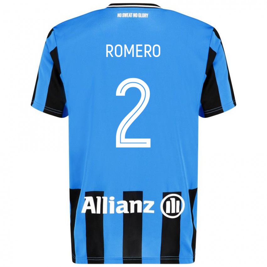 Niño Camiseta Zaid Romero #2 Azul Cielo Negro 1ª Equipación 2024/25 La Camisa Argentina