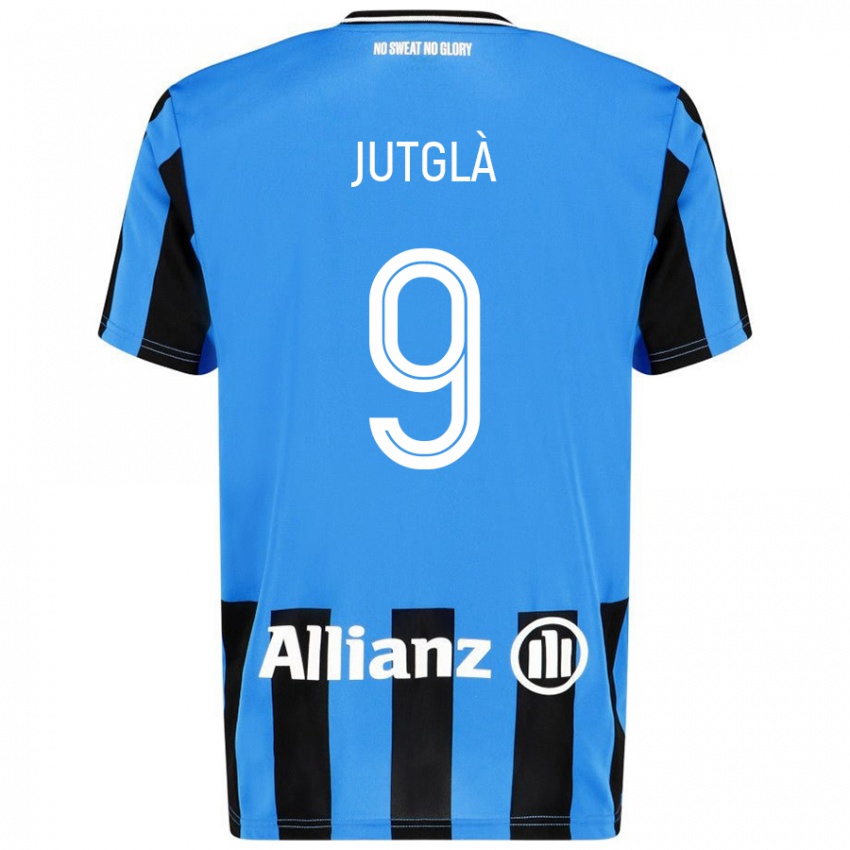 Niño Camiseta Ferran Jutglà #9 Azul Cielo Negro 1ª Equipación 2024/25 La Camisa Argentina