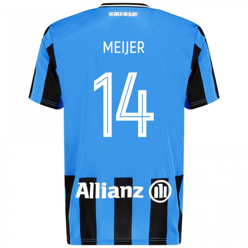 Niño Camiseta Bjorn Meijer #14 Azul Cielo Negro 1ª Equipación 2024/25 La Camisa Argentina