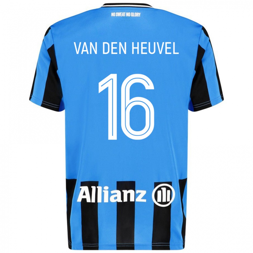 Niño Camiseta Dani Van Den Heuvel #16 Azul Cielo Negro 1ª Equipación 2024/25 La Camisa Argentina