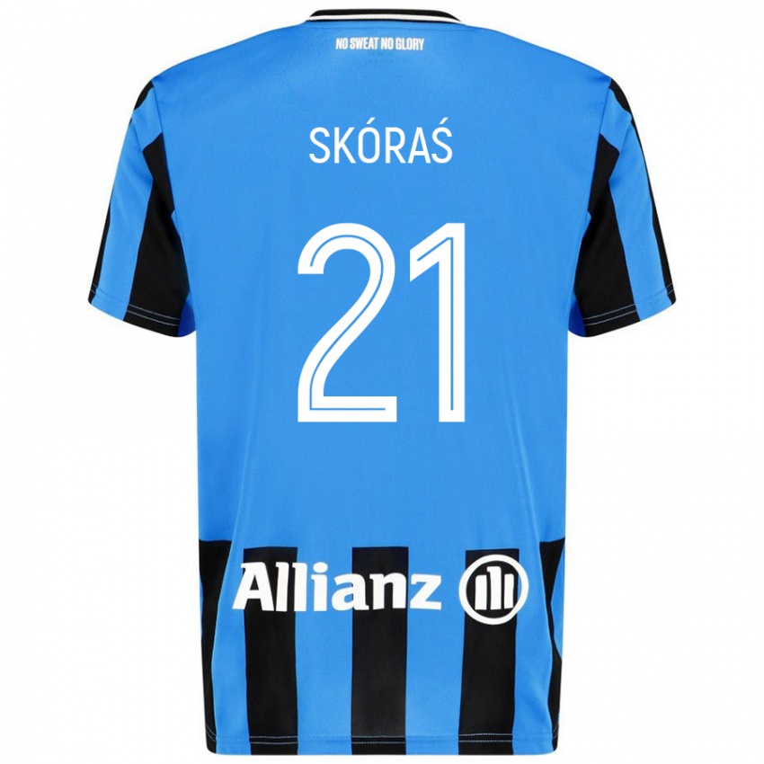 Niño Camiseta Michal Skoras #21 Azul Cielo Negro 1ª Equipación 2024/25 La Camisa Argentina