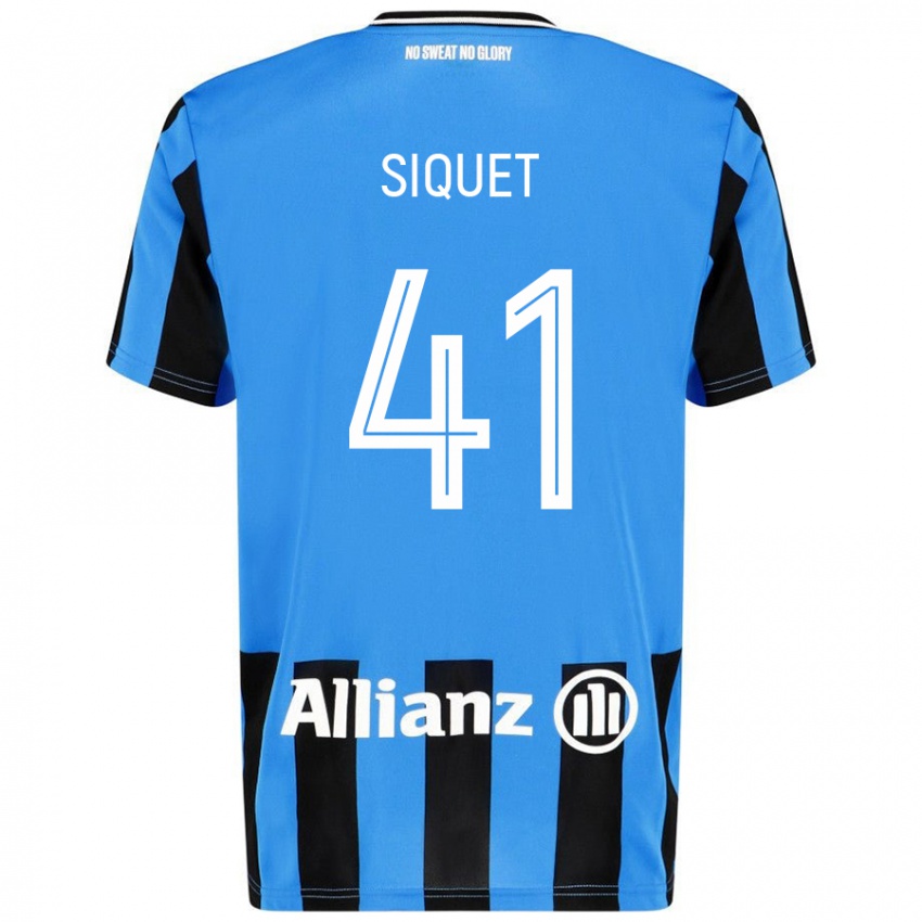 Niño Camiseta Hugo Siquet #41 Azul Cielo Negro 1ª Equipación 2024/25 La Camisa Argentina