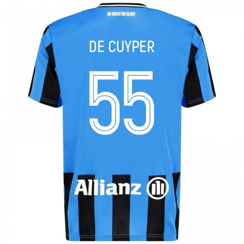 Niño Camiseta Maxim De Cuyper #55 Azul Cielo Negro 1ª Equipación 2024/25 La Camisa Argentina