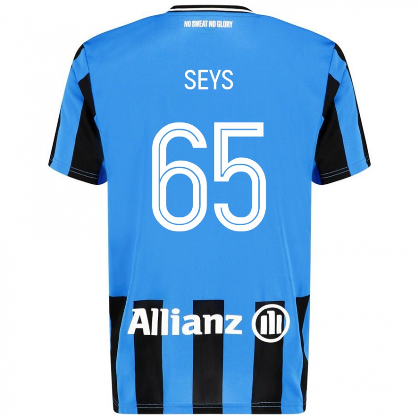 Niño Camiseta Joaquin Seys #65 Azul Cielo Negro 1ª Equipación 2024/25 La Camisa Argentina