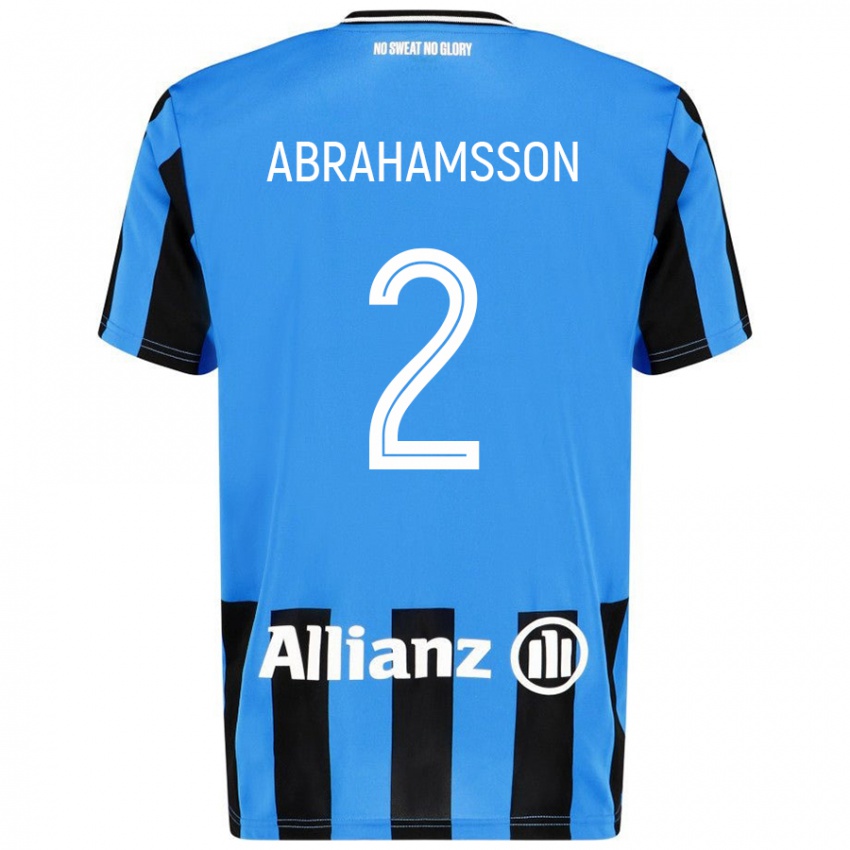 Niño Camiseta Sejde Abrahamsson #2 Azul Cielo Negro 1ª Equipación 2024/25 La Camisa Argentina