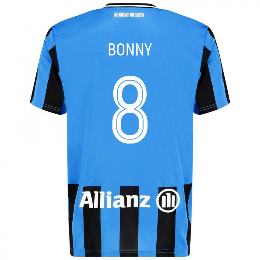 Niño Camiseta Chionne Bonny #8 Azul Cielo Negro 1ª Equipación 2024/25 La Camisa Argentina