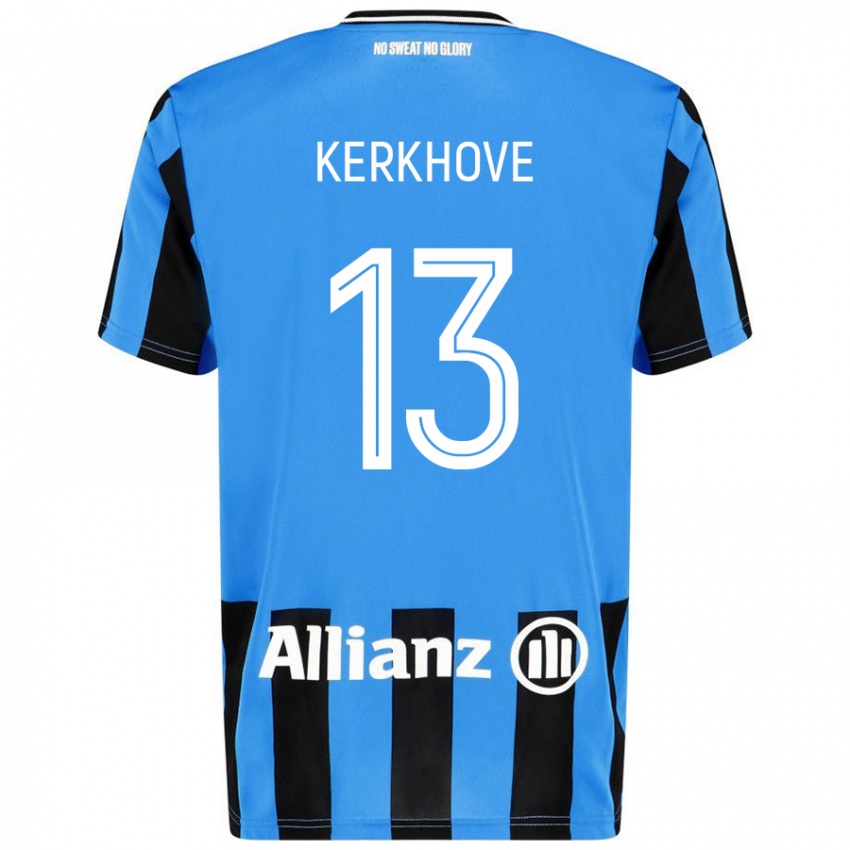 Niño Camiseta Angel Kerkhove #13 Azul Cielo Negro 1ª Equipación 2024/25 La Camisa Argentina