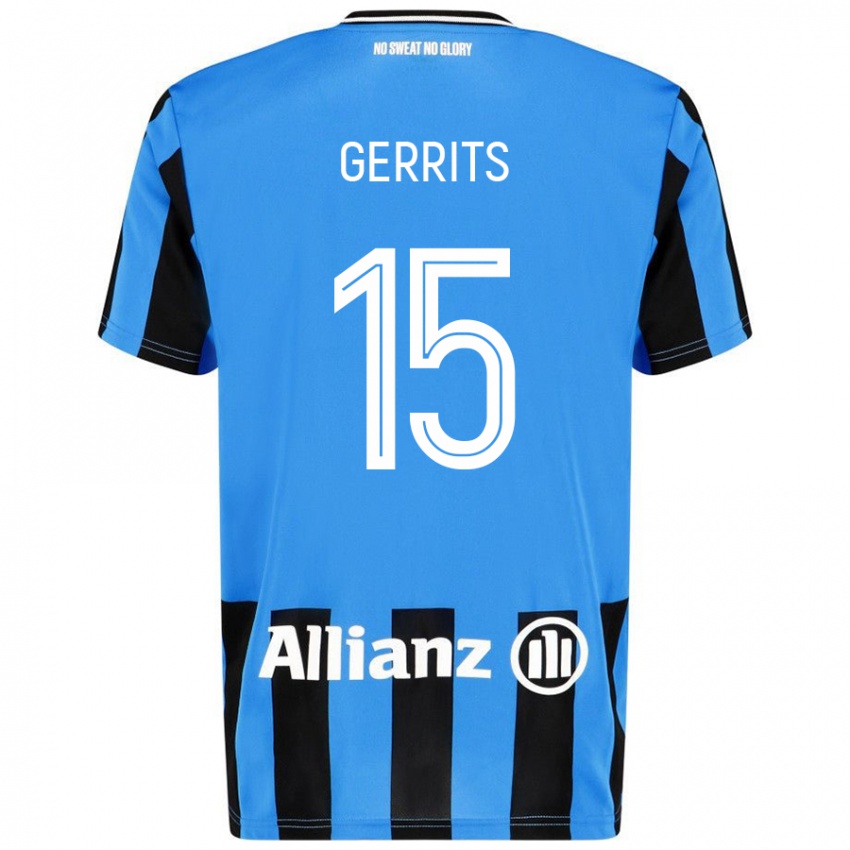 Niño Camiseta Melanie Gerrits #15 Azul Cielo Negro 1ª Equipación 2024/25 La Camisa Argentina