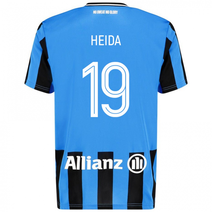 Niño Camiseta Jade Heida #19 Azul Cielo Negro 1ª Equipación 2024/25 La Camisa Argentina