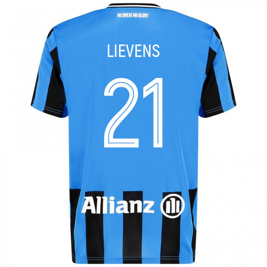 Niño Camiseta Caitlin Lievens #21 Azul Cielo Negro 1ª Equipación 2024/25 La Camisa Argentina