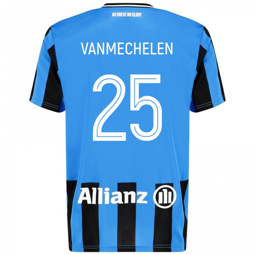 Niño Camiseta Davinia Vanmechelen #25 Azul Cielo Negro 1ª Equipación 2024/25 La Camisa Argentina