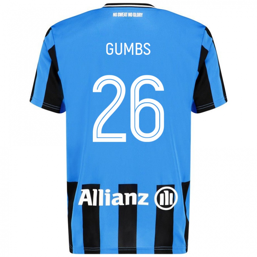 Niño Camiseta Aisse Gumbs #26 Azul Cielo Negro 1ª Equipación 2024/25 La Camisa Argentina