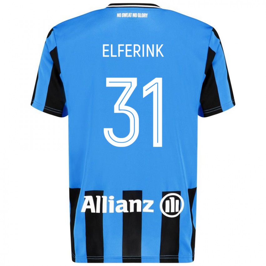 Niño Camiseta Marie Elferink #31 Azul Cielo Negro 1ª Equipación 2024/25 La Camisa Argentina